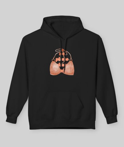 Black Sabrina Carpenter Espresso Vibes Hoodie with a unique design on a gray background