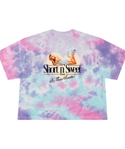 Sabrina Carpenter Merch Lyrics Tie-Dye Short n Sweet Crop T-Shirt